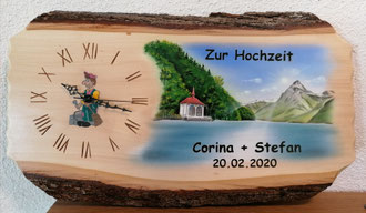 Hochzeitsgeschenk Tellsplatte gemalen
