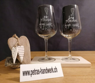 Glasgravur / Weingläser graviert / 2/4/6 er Set