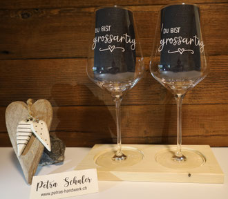 Glasgravur / Weingläser graviert / 2/4/6 er Set