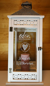 Laterne graviert / Geschenkidee / Glasgravur