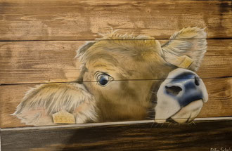 Kalb Holzwandbild