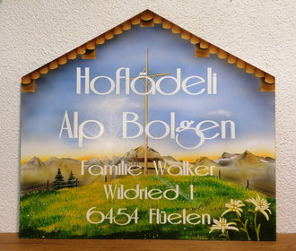 Hofladen Tafel Alp Bolgen Kundenauftrag 