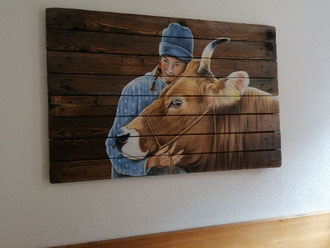 Holzwandbild Airbrush