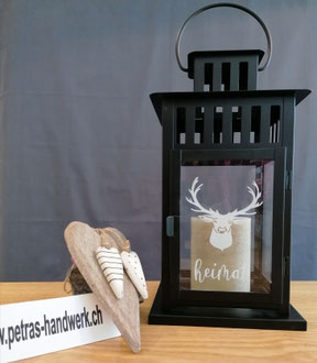Laterne graviert / Geschenkidee Jäger