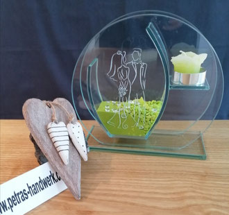 Windlicht graviert / Zur Hochzeit / Geschenkidee