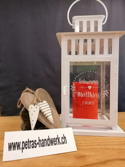 Laterne graviert / Geschenkidee / Glasgravur
