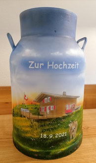 Milchkanne / Zur Hochzeit / Kundenauftrag