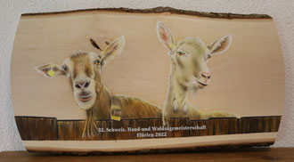 Geissen gemahlen Holztafel
