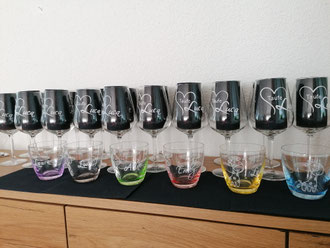 Weingläser graviert Taufe / Glasgravur