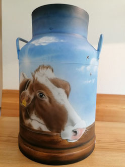 Milchkanne bemalen / Hochzeitsgeschenk