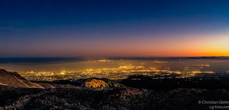 Blick auf Catania nach Sonnenuntergang