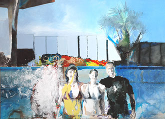 Dream Poolparty  2008  Malerei auf Leinwand  180 x 250 x 2 cm