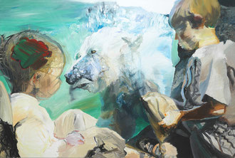 Twiggy Weint Knut  2007  Malerei auf Leinwand  115 x 170 x 2 cm