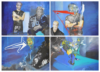 Love Boy Group (ohne Symbol)  2010/2009  Malerei auf Leinwand  vierteilig: je 100 x 140 cm
