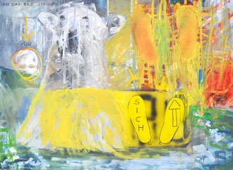 Show Me Emotion (Sich auf das Bild stellen)  2011  Malerei auf Leinwand  110 x 150 x 4 cm