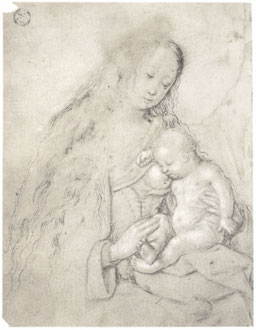 Maria mit dem schlafenden Kind an der Brust