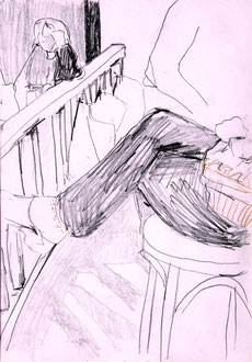 Cafe-ig, Bleistift, Tinte, 21 x 30 cm