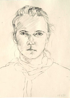 Selbstportrait 2, Bleistift, 24 x 32 cm