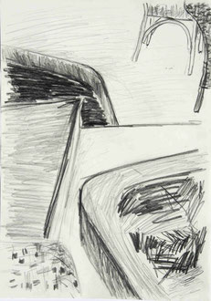 Cafe-Raum 5, Bleistift, 21 x 30 cm