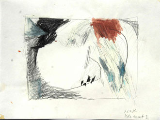 Köln Concert Teil I, Aquarell, Öl-Pastell, Bleistift, 28 x 21 cm