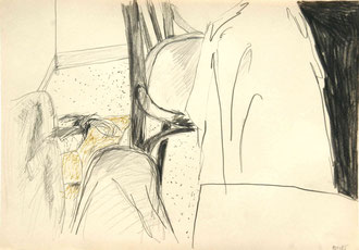 Komposition, Bleistift, Tinte, 32 x 24 cm