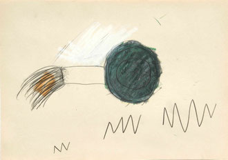 Urtier II, Öl-Pastell, Bleistift, Silberfarbe, 30 x 21 cm