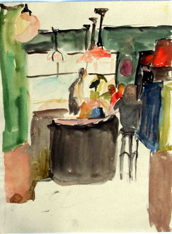 Bunter Vogel, Aquarell, 21 x 30 cm
