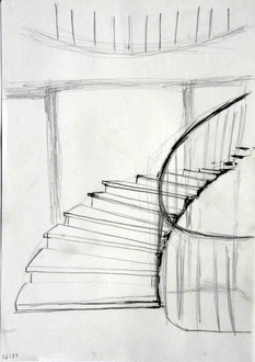 Treppen-Raum 2, Bleistift, 21 x 30 cm