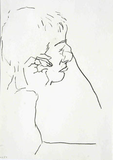 Nina 2, Blindzeichnung, Bleistift, 21 x 30 cm
