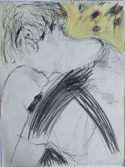 Anne, Bleistift, Ölpastell, 30 x 40 cm