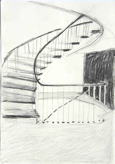 Treppen-Raum 3, Bleistift, 21 x 30 cm