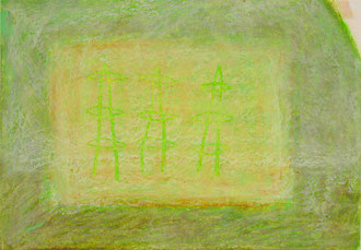 Farbraum Grün, Öl-Pastell, 30 x 21 cm