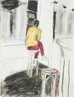 Solitude, Bleistift, Öl-Pastell, 21 x 30 cm