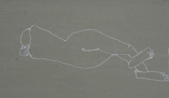 Akt 5, Öl-Pastell auf Packpapier, ca. 80 x 60 cm
