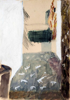Farbraum VI, Aquarell, Öl-Pastell, Bleistift, 21 x 30 cm