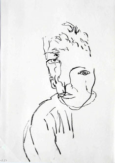 Nina 1, Blindzeichnung, Bleistift, 21 x 30 cm