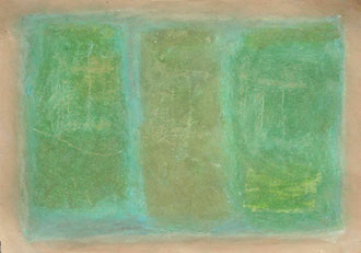 Farbraum Grün, Öl-Pastel, ca 42 x 30 cm