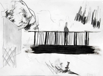 Brücke, Bleistift, 30 x 21 cm