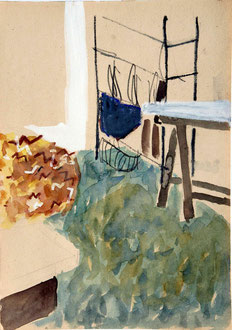 Farbraum VII, Aquarell, Öl-Pastell, Bleistift, 21 x 30 cm