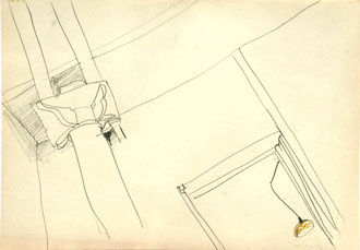 Komposition, Bleistift, Tinte, 30 x 21 cm