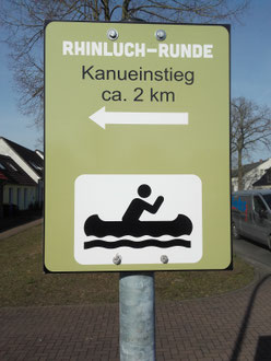 Rhinluchrunde, Beschilderung der Kanutour, Gemeinde Fehrbellin