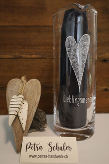 Glaskrug graviert / Lieblingsmensch / Glasgravur