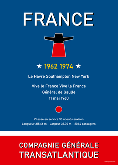 12 Affiche Poster Vintage Décoration Paquebot France French Line
