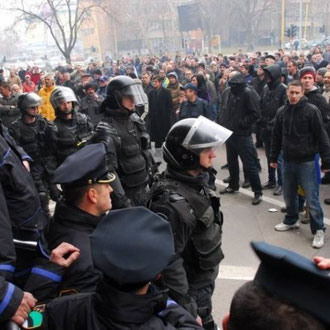 Sammenstød med politiet,d 7. februar 2014  i Sarajevo