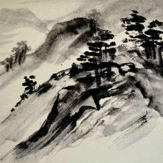 Bei Fiss/Tirol/Sumi-e/1980/23,5x17,7cm/ID:Y290-2916/250.-€