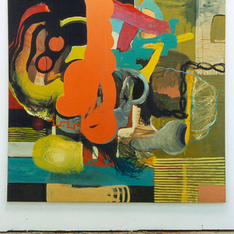 O.T., 2002, Öl, Lack,Lw, 200 cm x 200 cm