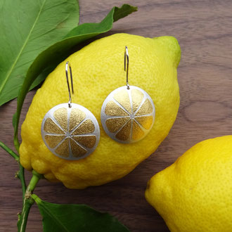 Ohrhänger "Lemon" in Silber 925 mit aufgeschweisstem Feingold, CHF 680.-