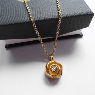 Anhänger "Rose" in Gelbgold 916 mit Brillant, Kundenauftrag