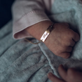 Bébébracelet in Rotgold 750 und Silber 925, Kundenauftrag