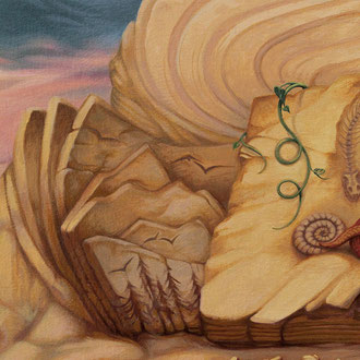 Rocks like pages of a fossilized geology book